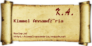 Kimmel Annamária névjegykártya