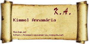 Kimmel Annamária névjegykártya